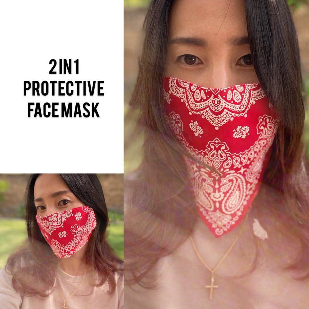 Unisex Red Bandana Protective Face Mask